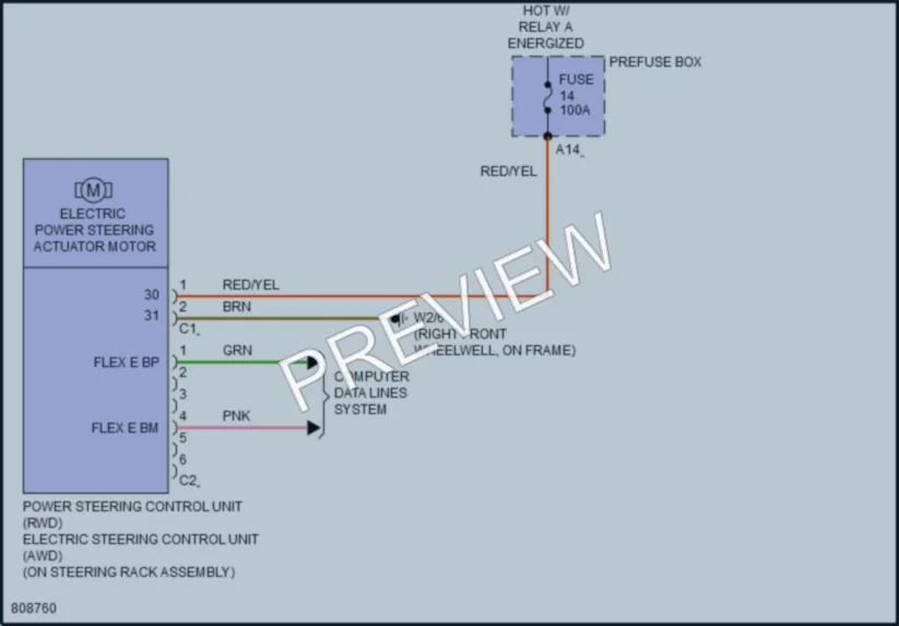 2022 MercedesBenz C300 Electronic Power Steering wiring diagram preview