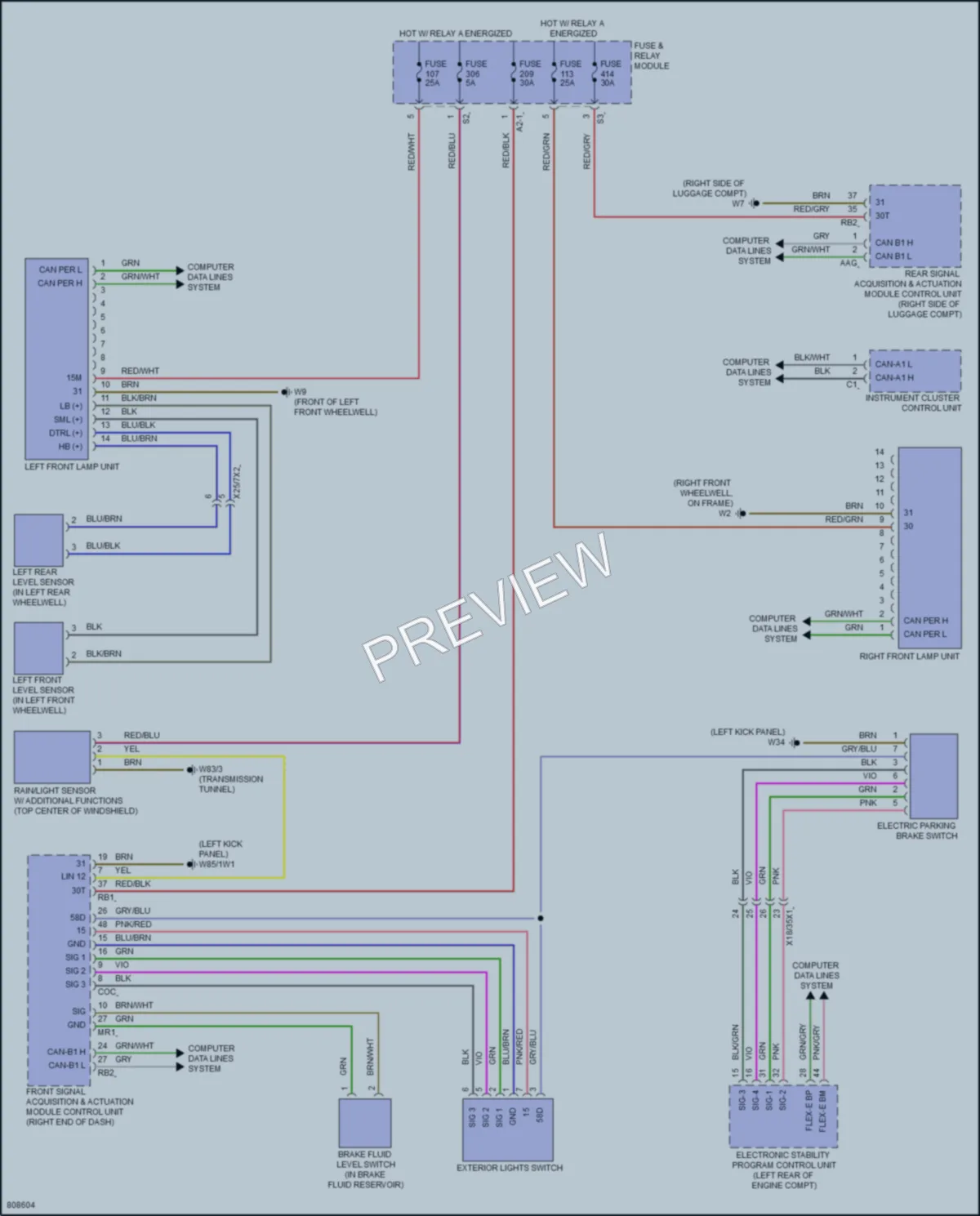 2022 MercedesBenz C300 Headlights wiring diagram preview