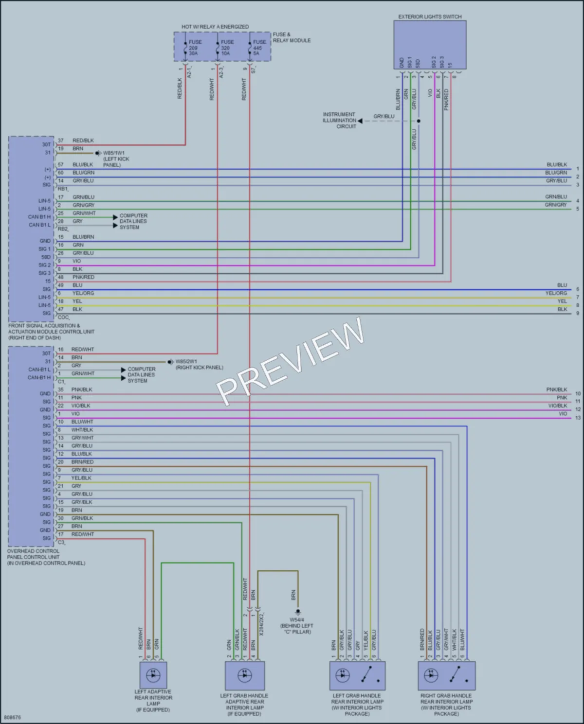 2022 MercedesBenz C300 Interior Lights wiring diagram preview