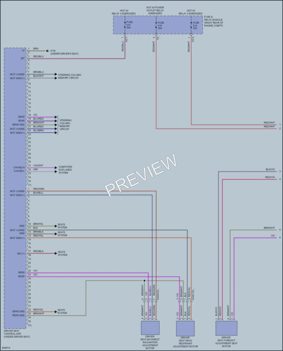 2022 MercedesBenz C300 Memory Systems wiring diagram preview