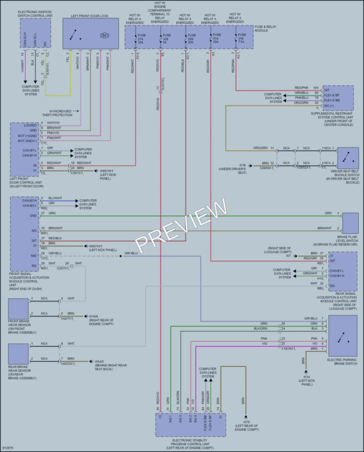 2022 MercedesBenz C300 Warning Systems wiring diagram preview