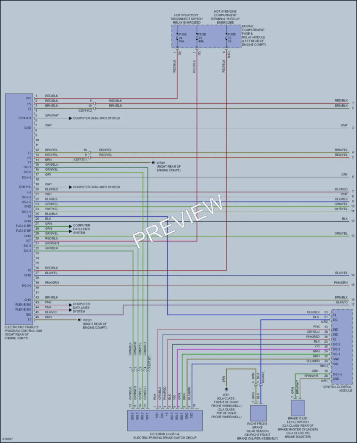 2022 MercedesBenz CLA250 Anti Lock Brakes wiring diagram preview