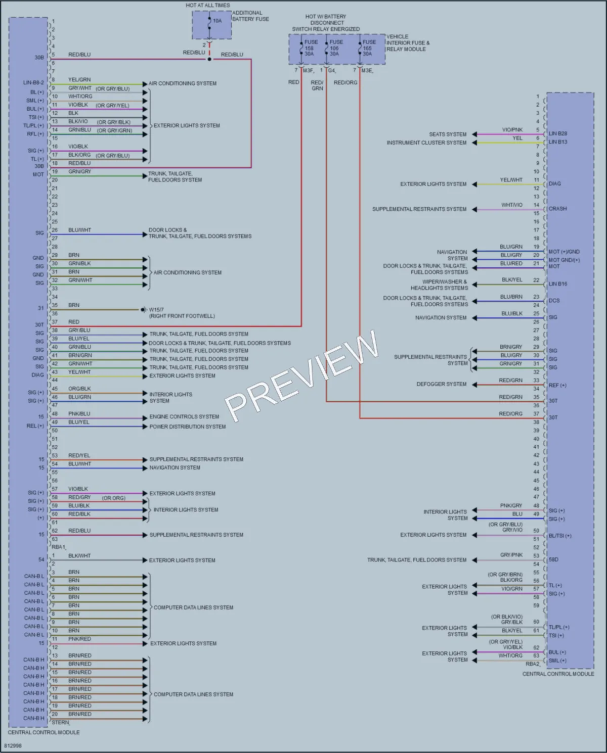 2022 MercedesBenz CLA250 Body Control Modules wiring diagram preview