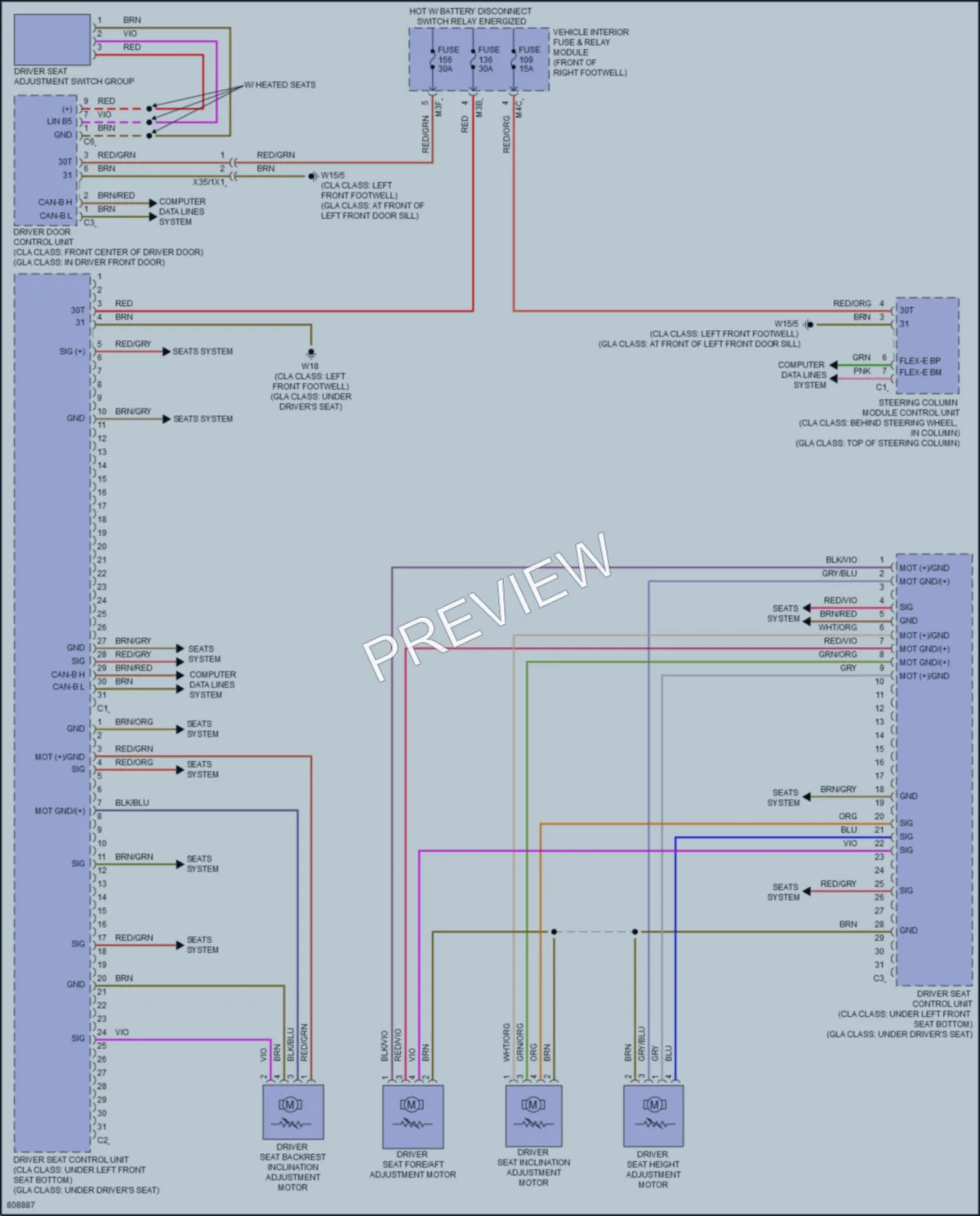 2022 MercedesBenz CLA250 Memory Systems wiring diagram preview