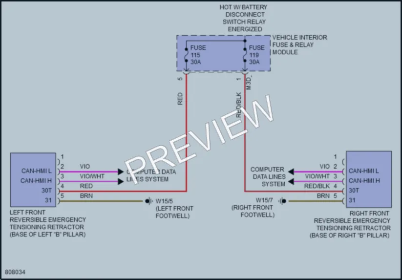 2022 MercedesBenz CLA250 Supplemental Restraints wiring diagram preview