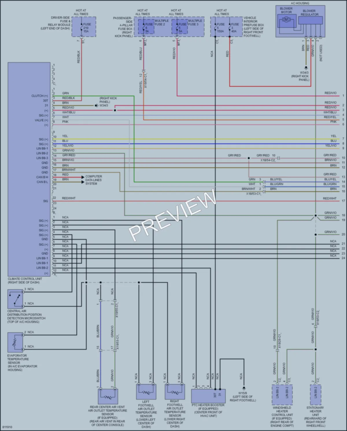 2022 MercedesBenz CLS450 Air Conditioning wiring diagram preview