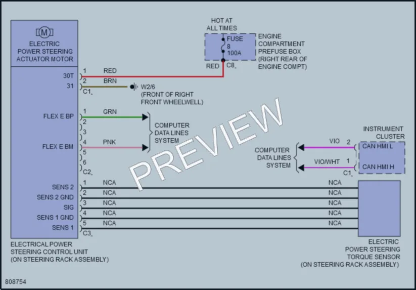 2022 MercedesBenz CLS450 Electronic Power Steering wiring diagram preview