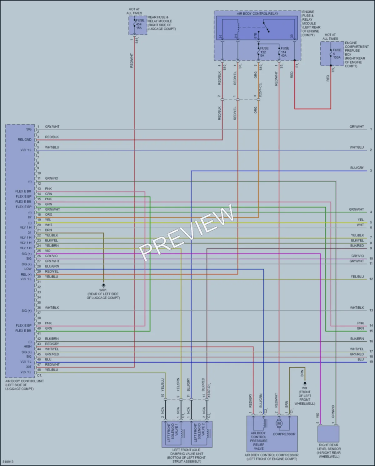 2022 MercedesBenz CLS450 Electronic Suspension wiring diagram preview