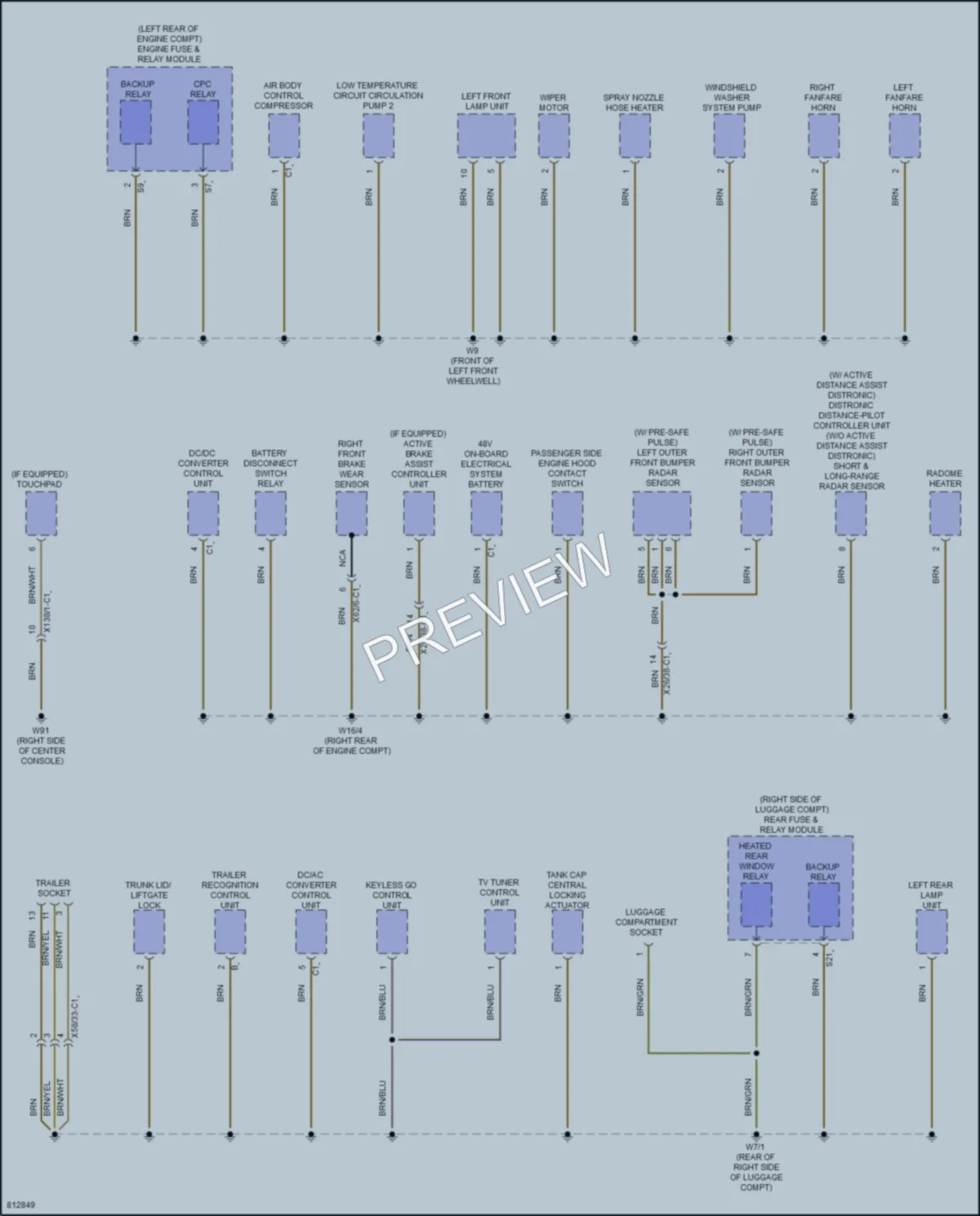 2022 MercedesBenz CLS450 Ground Distribution wiring diagram preview
