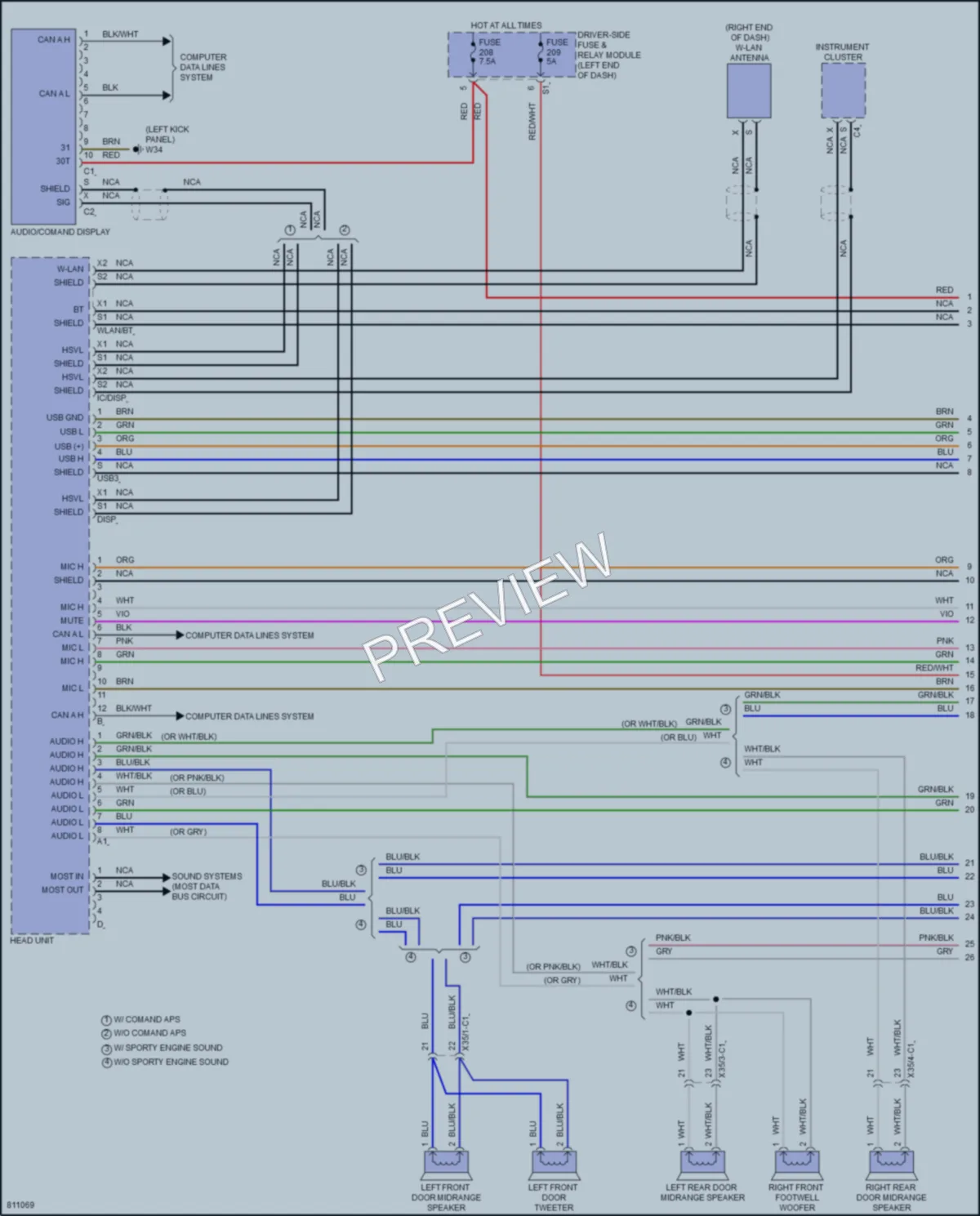 2022 MercedesBenz CLS450 Radio wiring diagram preview