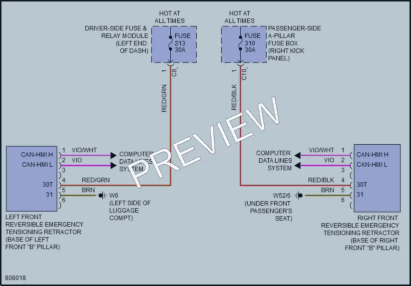 2022 MercedesBenz CLS450 Supplemental Restraints wiring diagram preview