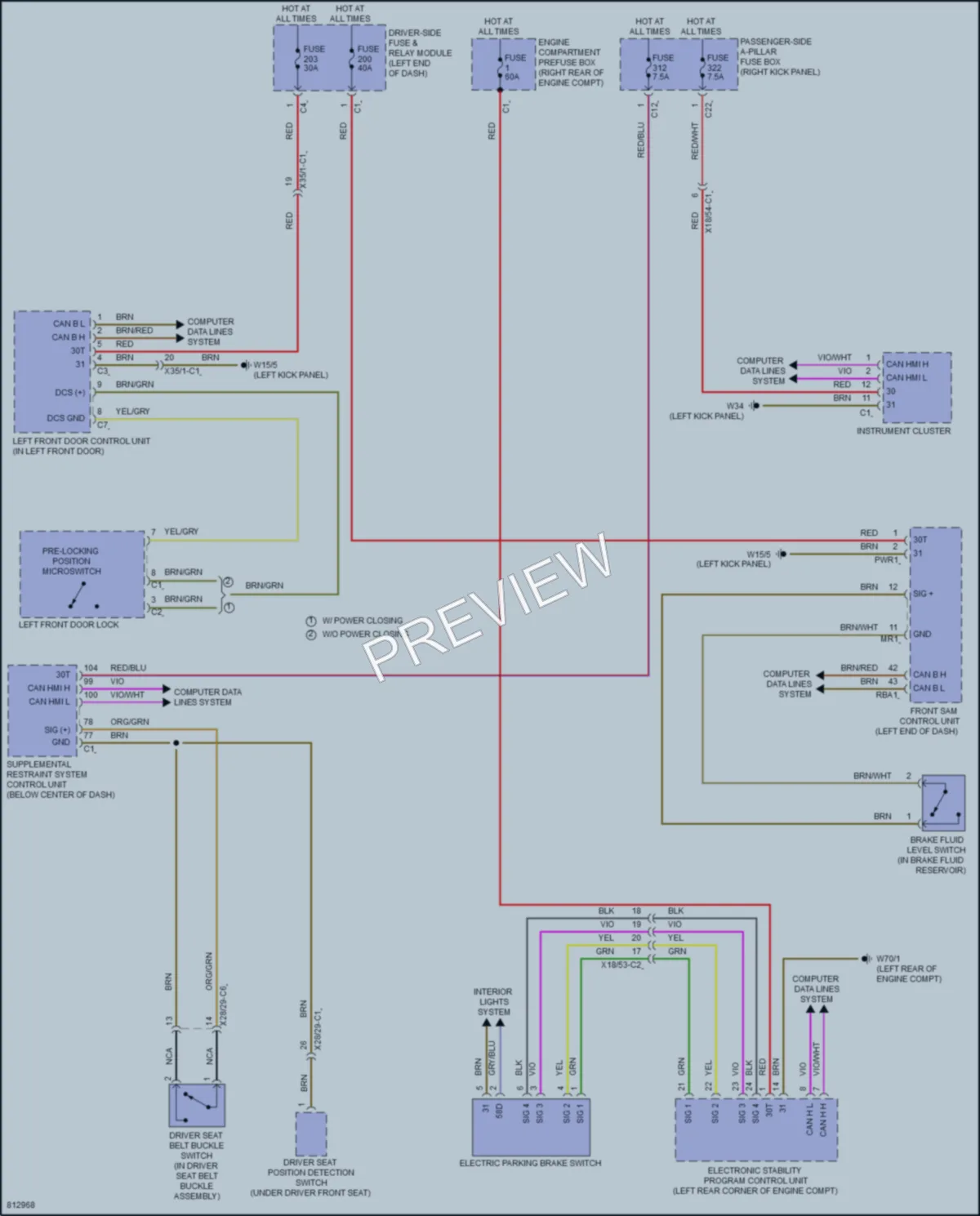 2022 MercedesBenz CLS450 Warning Systems wiring diagram preview