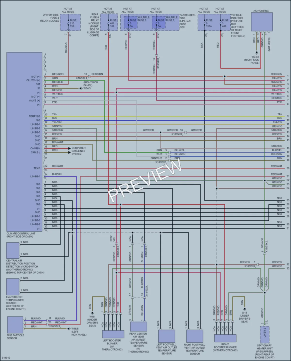 2022 MercedesBenz E350 Air Conditioning wiring diagram preview
