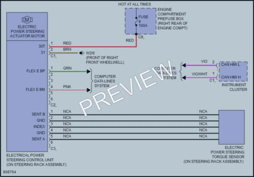 2022 MercedesBenz E350 Electronic Power Steering wiring diagram preview