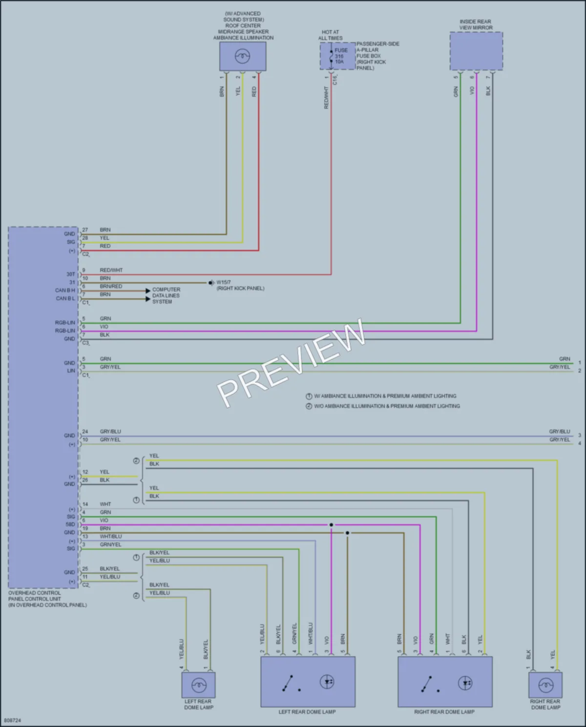2022 MercedesBenz E350 Interior Lights wiring diagram preview