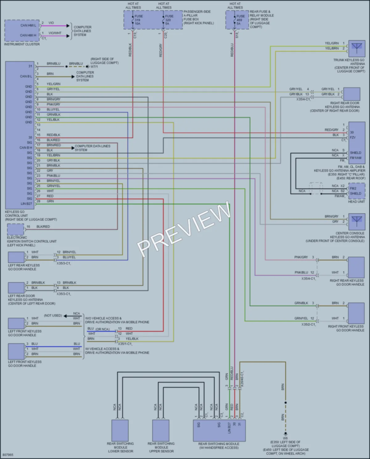 2022 MercedesBenz E350 Power Door Locks wiring diagram preview