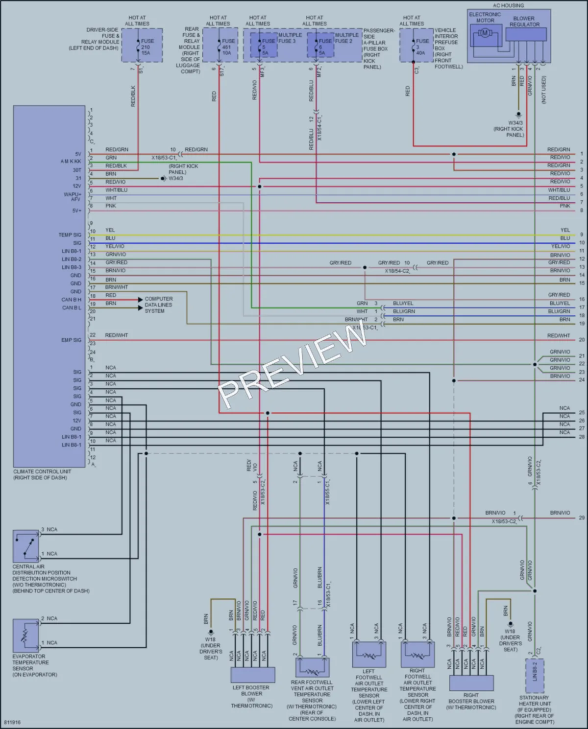 2022 MercedesBenz E450 Air Conditioning wiring diagram preview