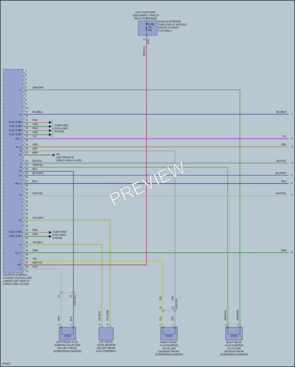 2022 MercedesBenz GLA250 Electronic Suspension wiring diagram preview