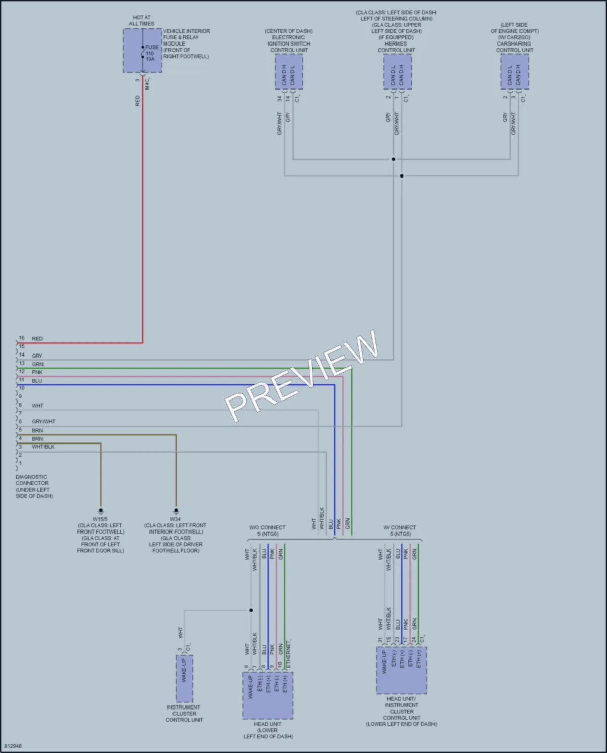 2022 MercedesBenz GLB250 Computer Data Lines wiring diagram preview