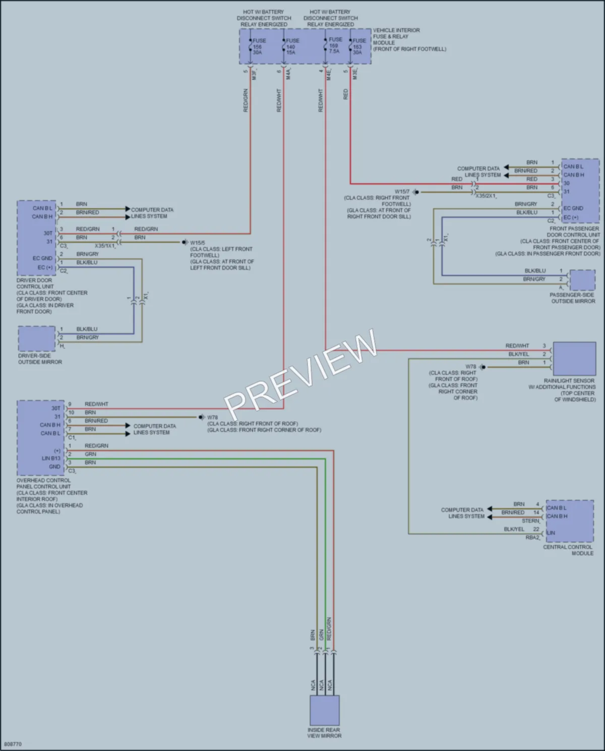 2022 MercedesBenz GLB250 Power Mirrors wiring diagram preview