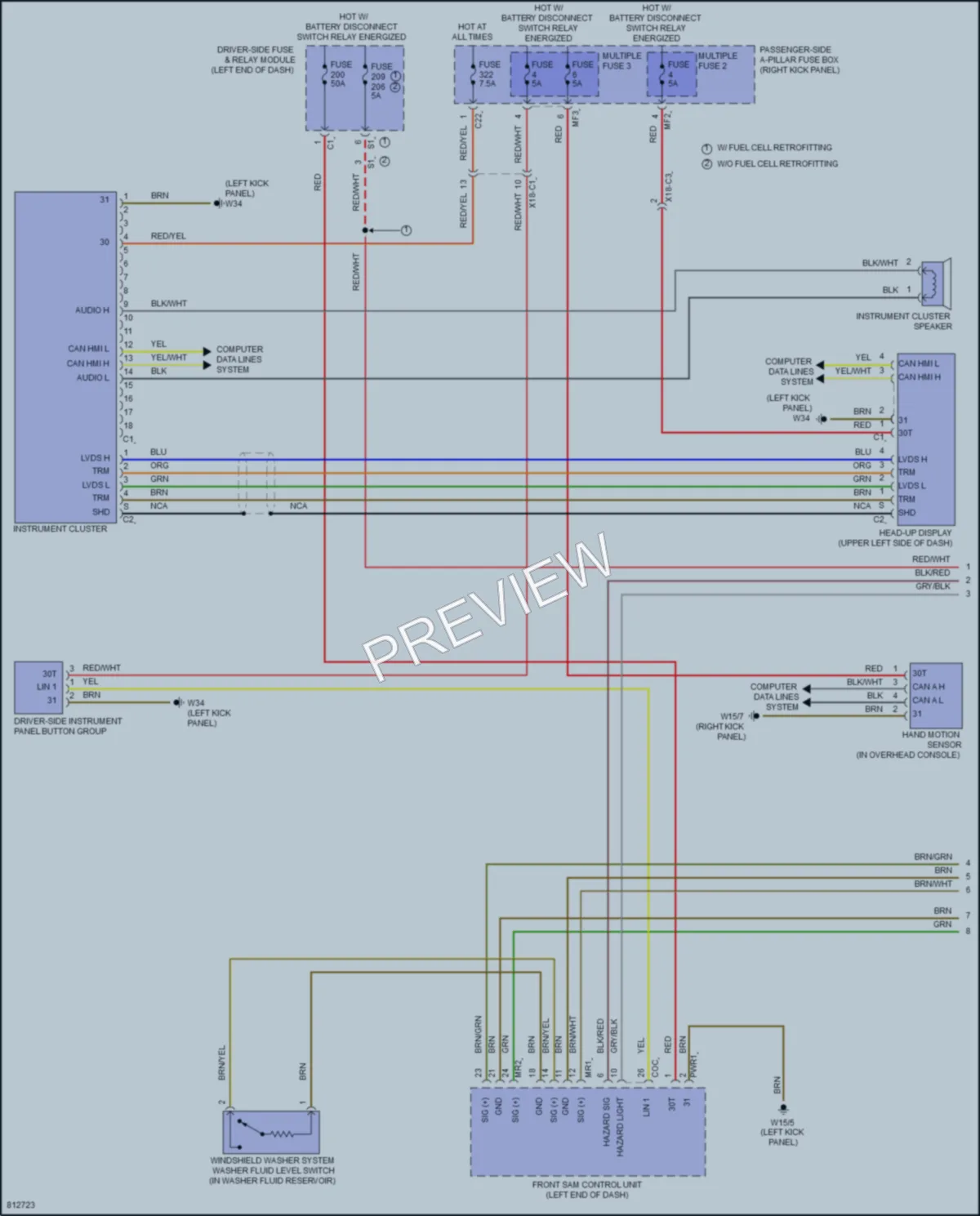 2022 MercedesBenz GLC300 Instrument Cluster wiring diagram preview