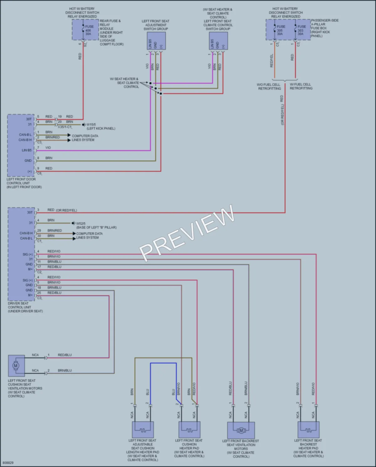 2022 MercedesBenz GLC300 Power Seats wiring diagram preview