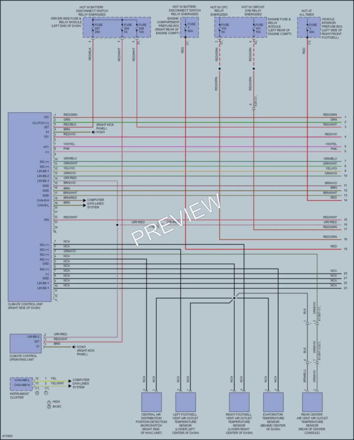 2022 MercedesBenz GLC300Coupe Air Conditioning wiring diagram preview