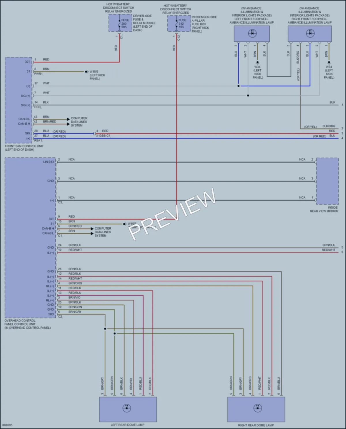 2022 MercedesBenz GLC300Coupe Interior Lights wiring diagram preview