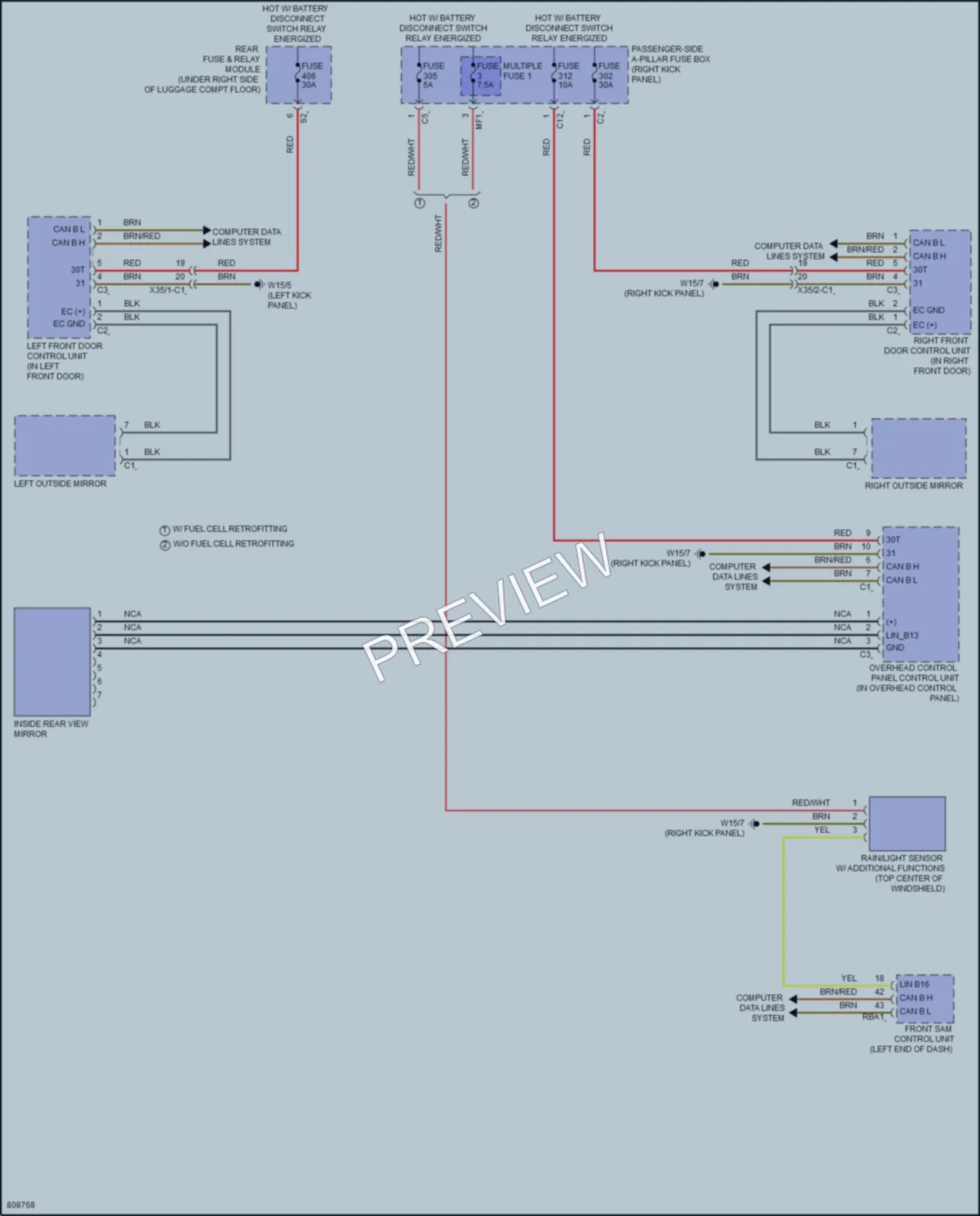 2022 MercedesBenz GLC300Coupe Power Mirrors wiring diagram preview