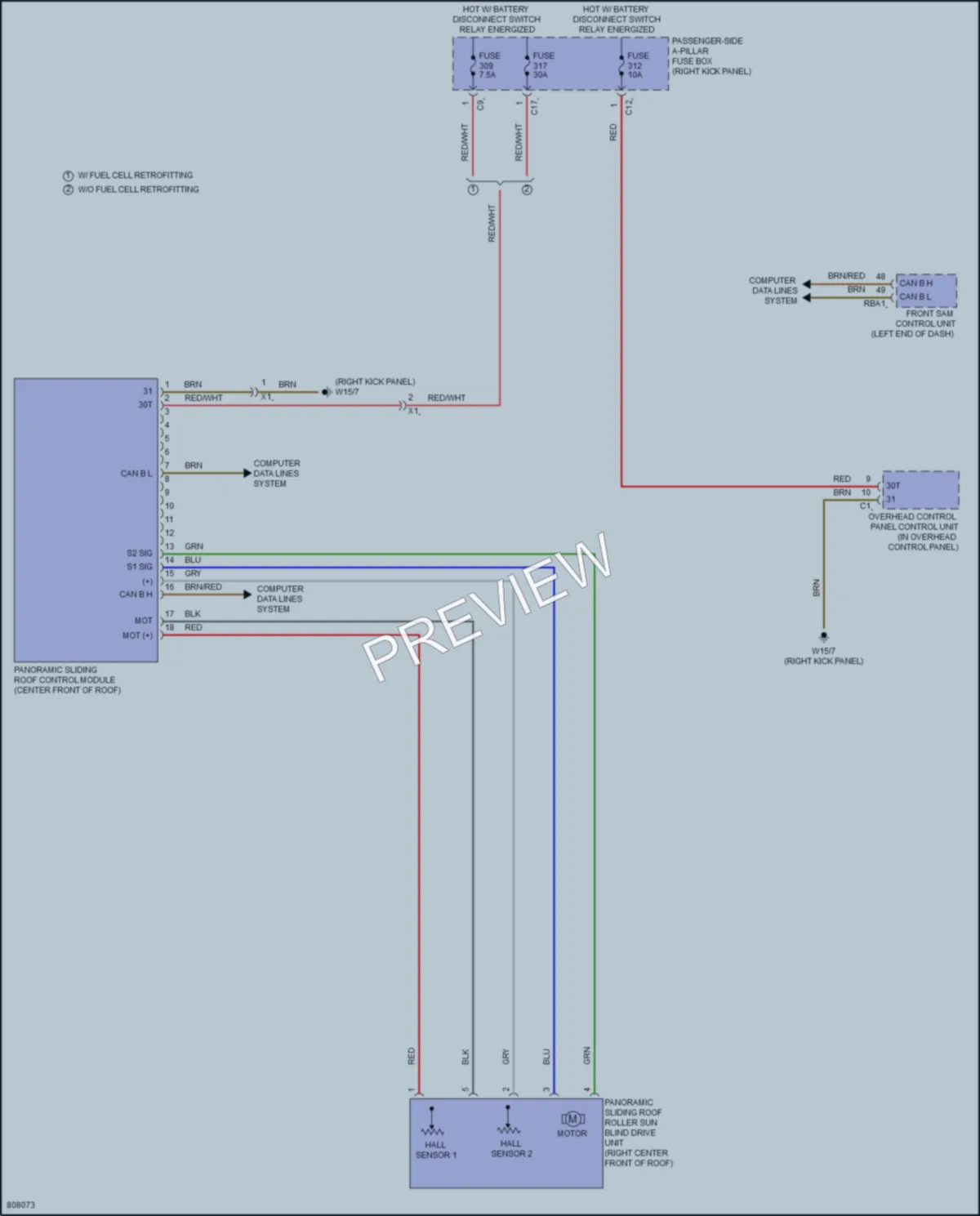 2022 MercedesBenz GLC300Coupe Power Top Sunroof wiring diagram preview