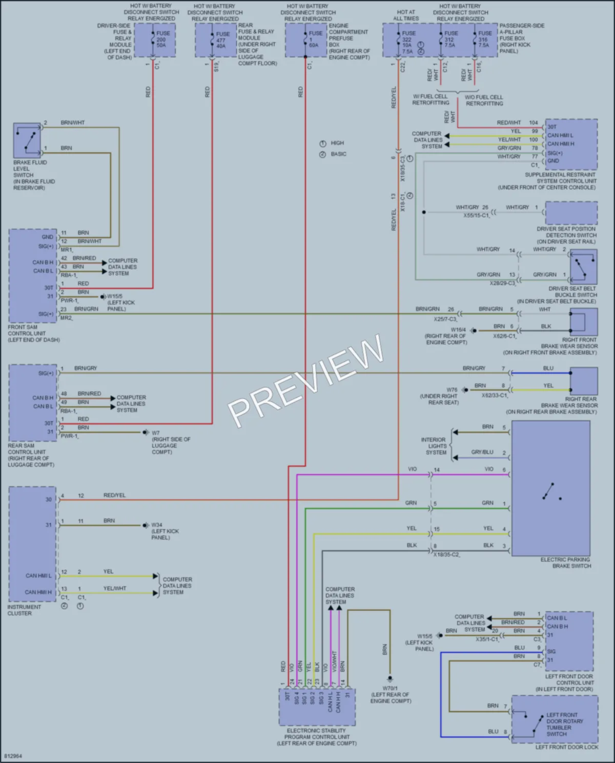 2022 MercedesBenz GLC300Coupe Warning Systems wiring diagram preview