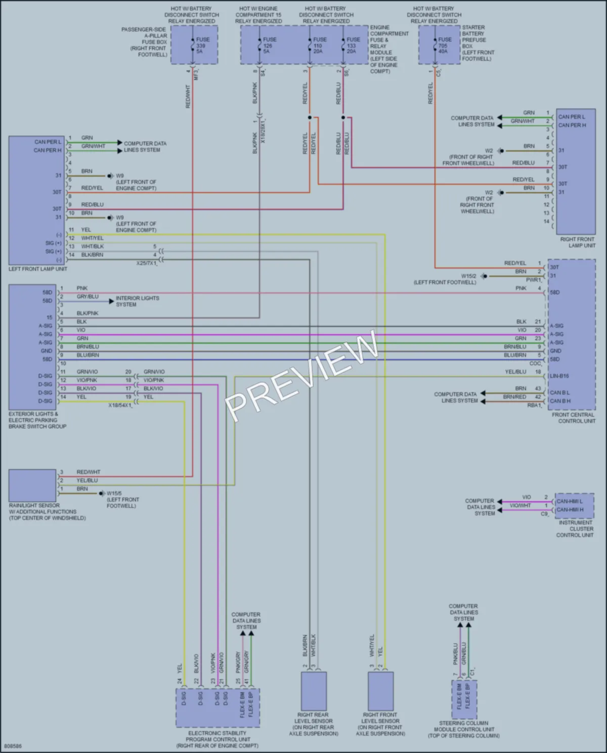 2022 MercedesBenz GLE450 Headlights wiring diagram preview