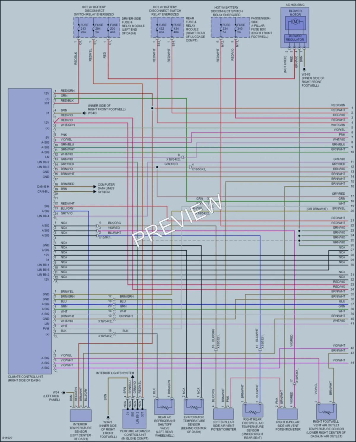 2022 MercedesBenz GLE450Coupe Air Conditioning wiring diagram preview