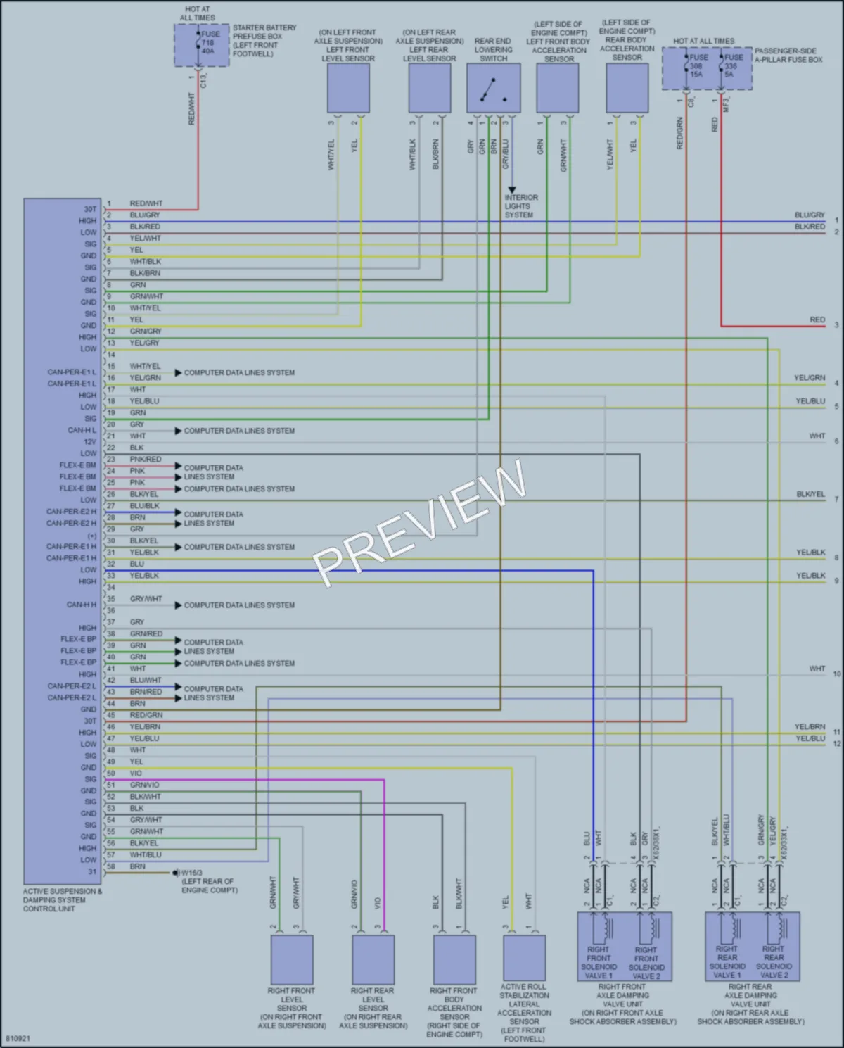 2022 MercedesBenz GLE450Coupe Electronic Suspension wiring diagram preview