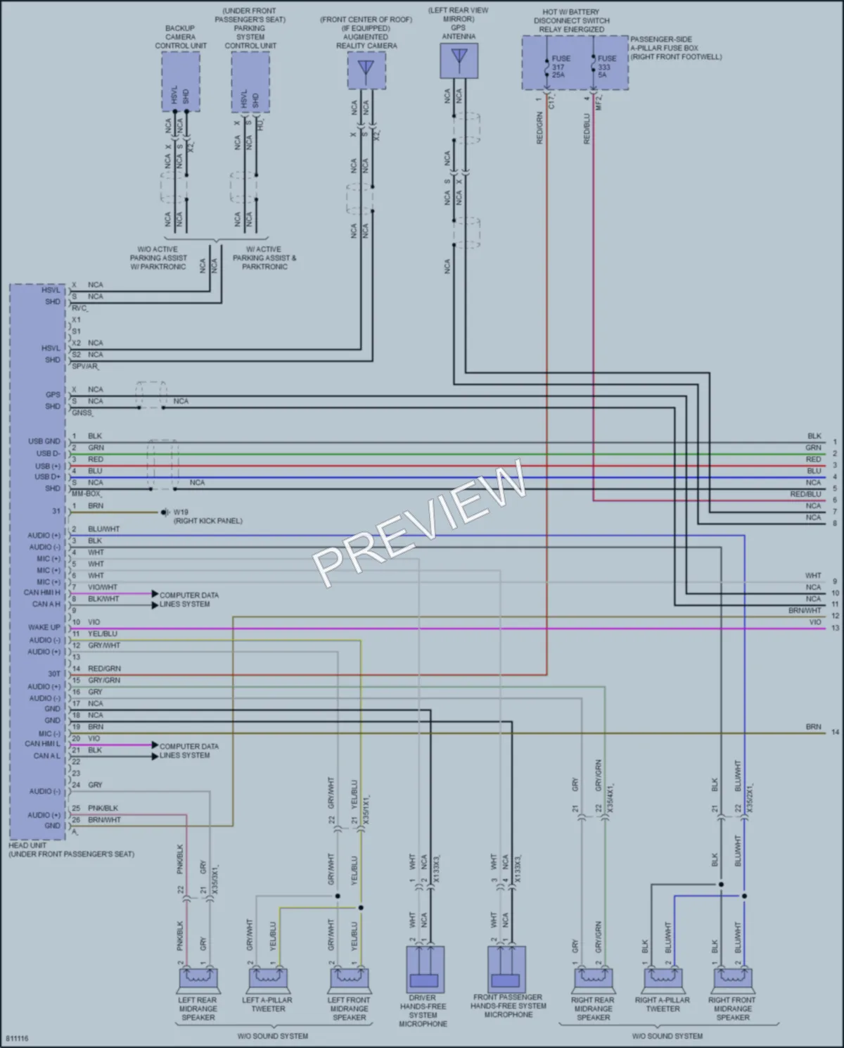 2022 MercedesBenz GLE450Coupe Radio wiring diagram preview