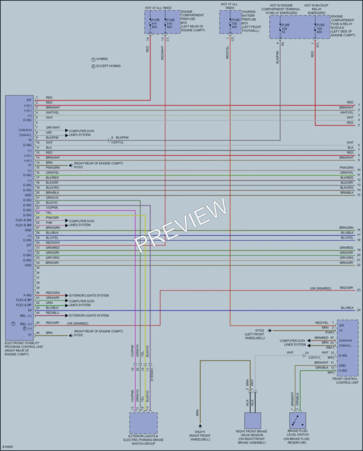 2022 MercedesBenz GLE580 Anti Lock Brakes wiring diagram preview