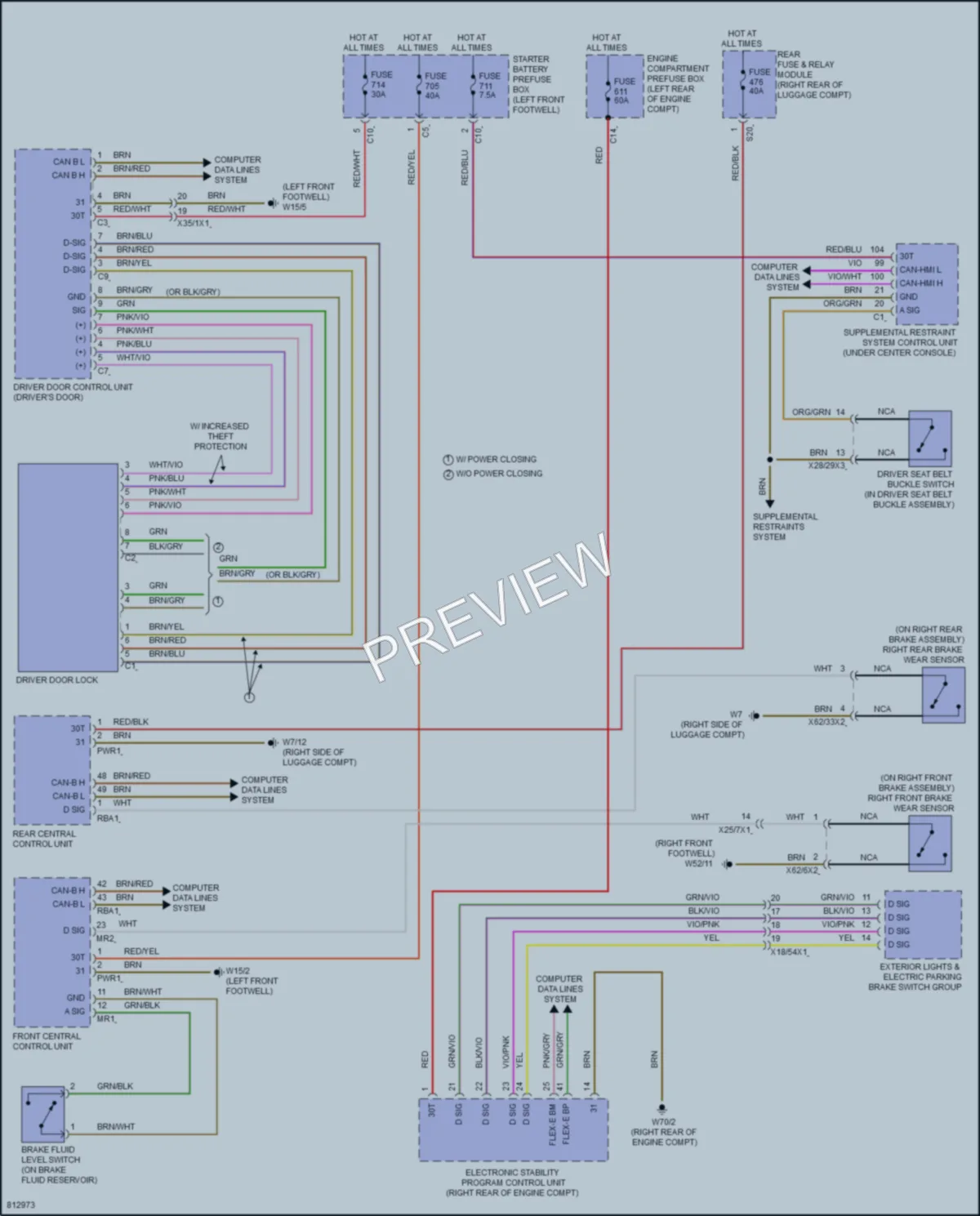 2022 MercedesBenz GLS450 Warning Systems wiring diagram preview