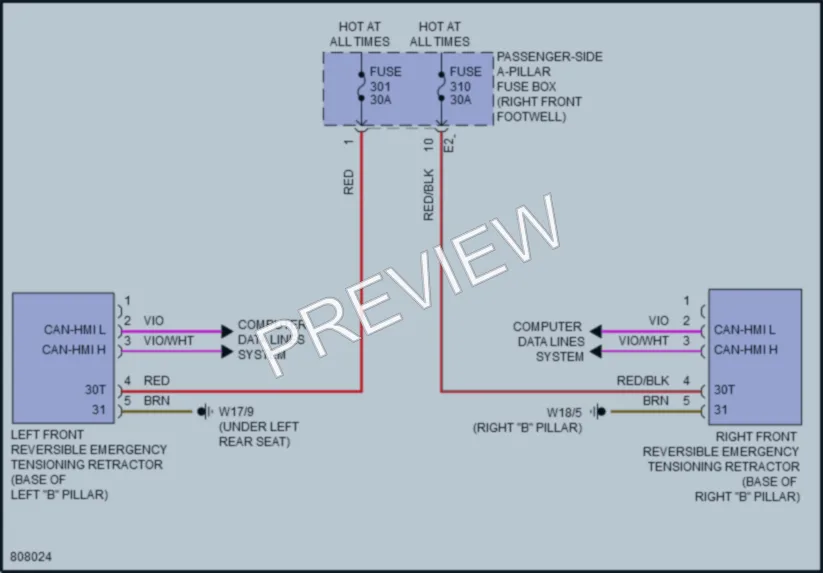 2022 MercedesBenz GLS580 Supplemental Restraints wiring diagram preview