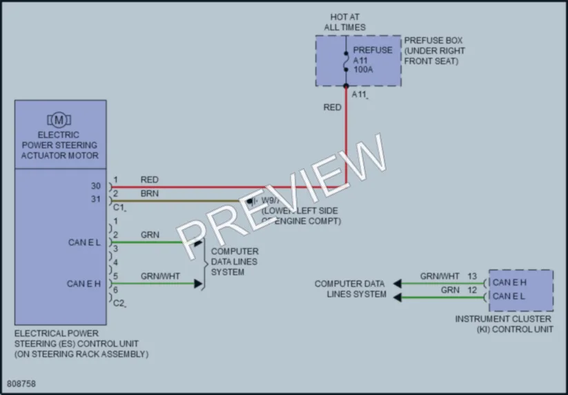 2022 MercedesBenz Metris Electronic Power Steering wiring diagram preview