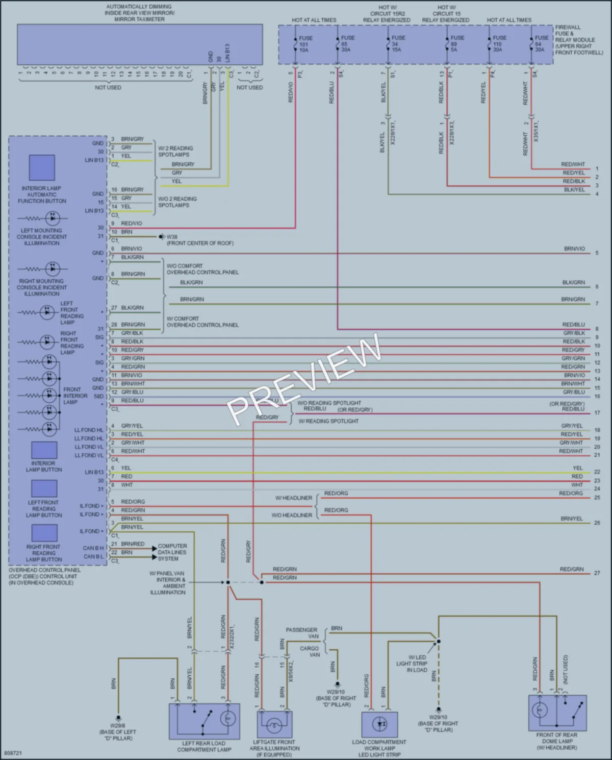 2022 MercedesBenz Metris Interior Lights wiring diagram preview
