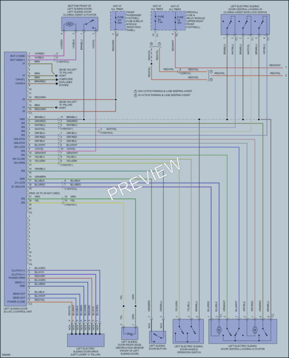 2022 MercedesBenz Metris Trunk Tailgate Fuel Door wiring diagram preview