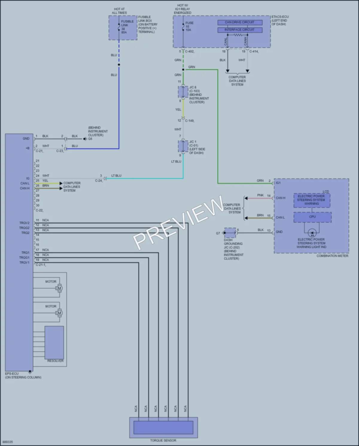 2022 Mitsubishi EclipseCross Electronic Power Steering wiring diagram preview