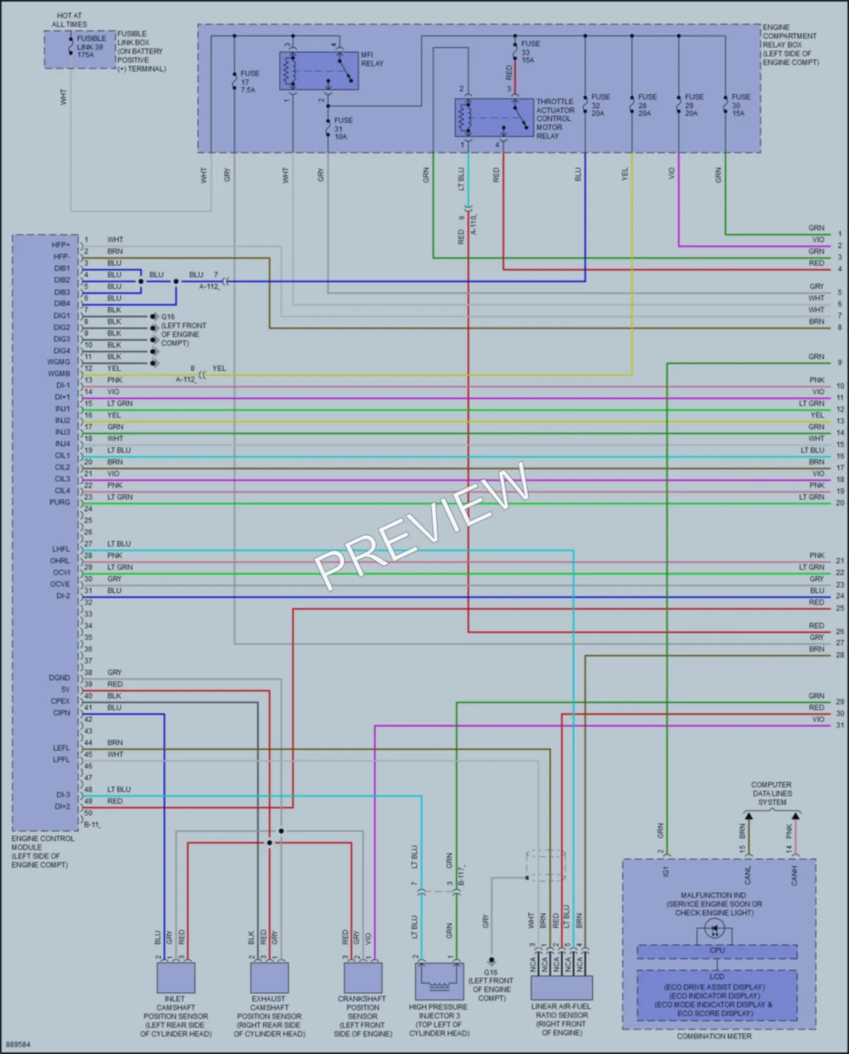 2022 Mitsubishi EclipseCross Engine Performance wiring diagram preview