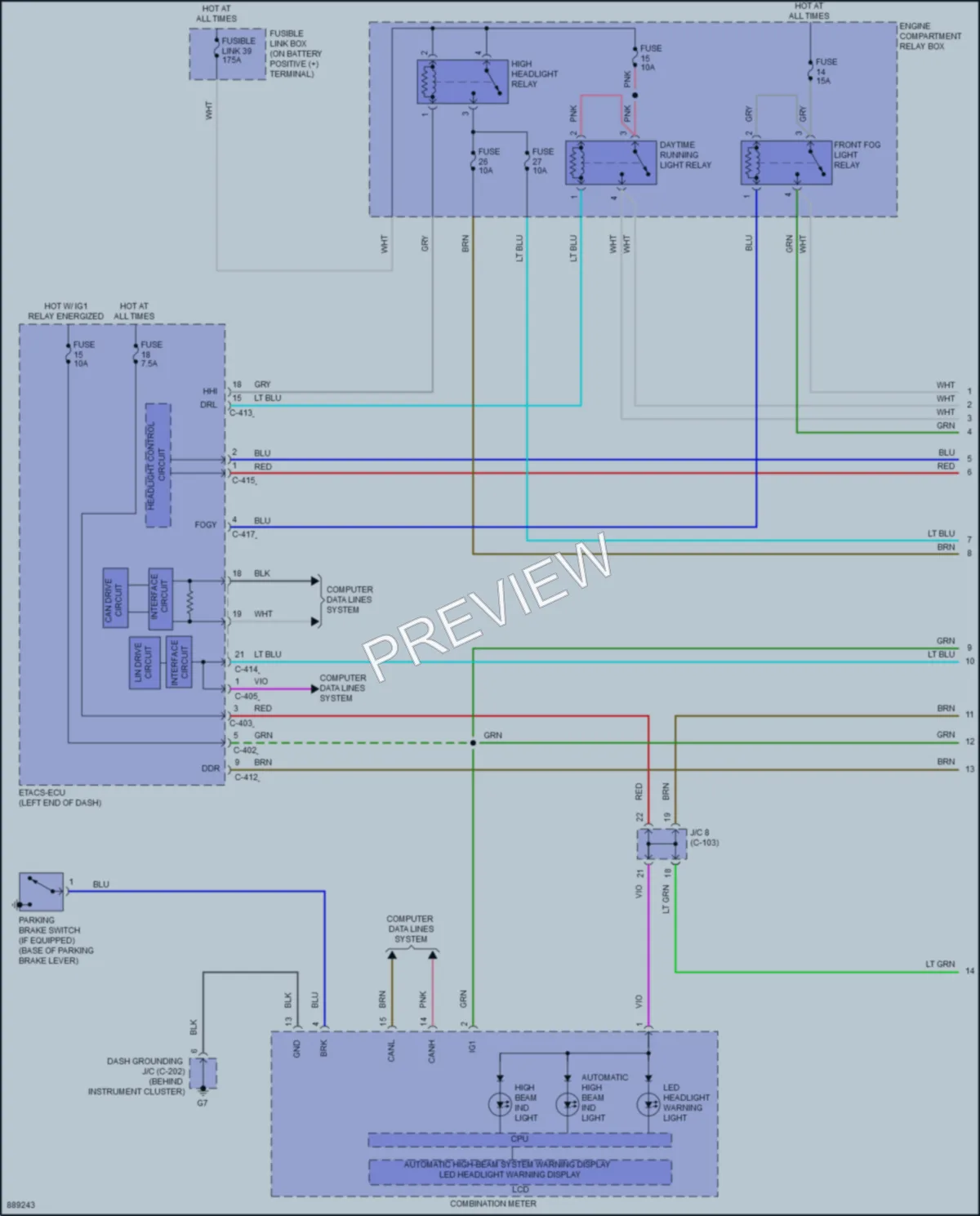 2022 Mitsubishi EclipseCross Headlights wiring diagram preview