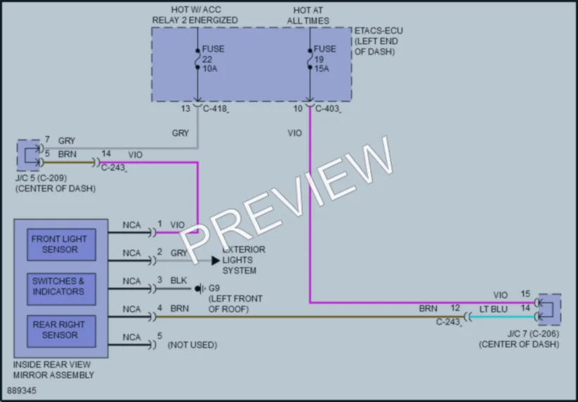 2022 Mitsubishi EclipseCross Power Mirrors wiring diagram preview