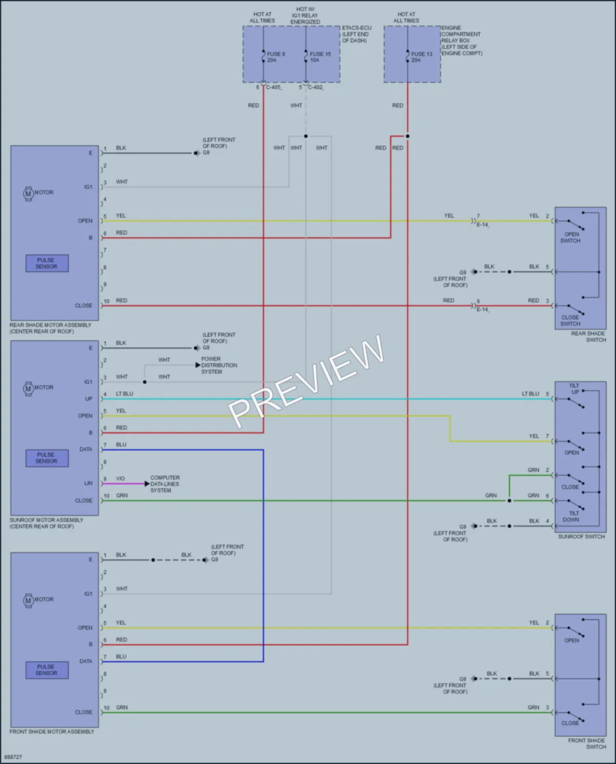 2022 Mitsubishi EclipseCross Power Top Sunroof wiring diagram preview