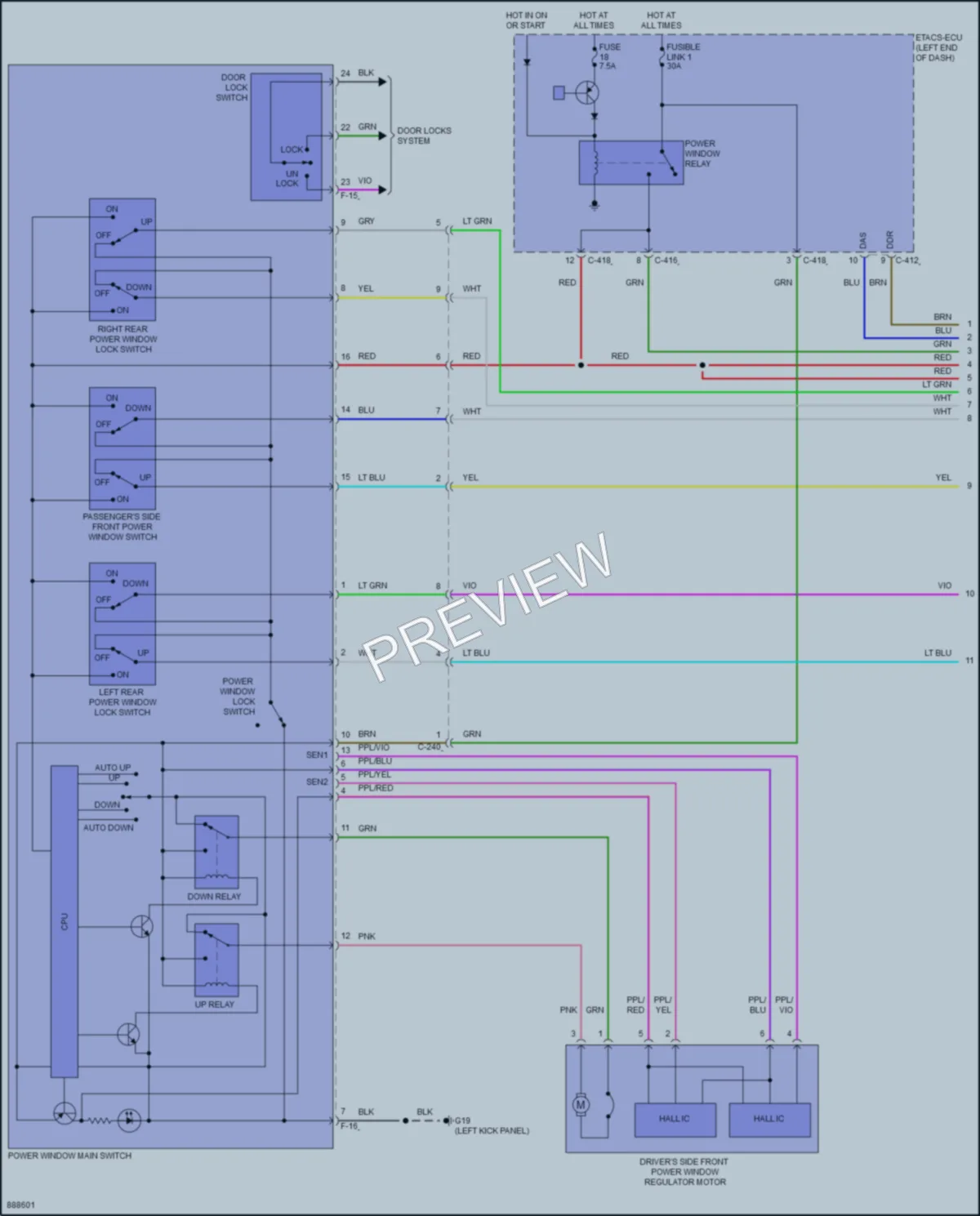 2022 Mitsubishi EclipseCross Power Windows wiring diagram preview