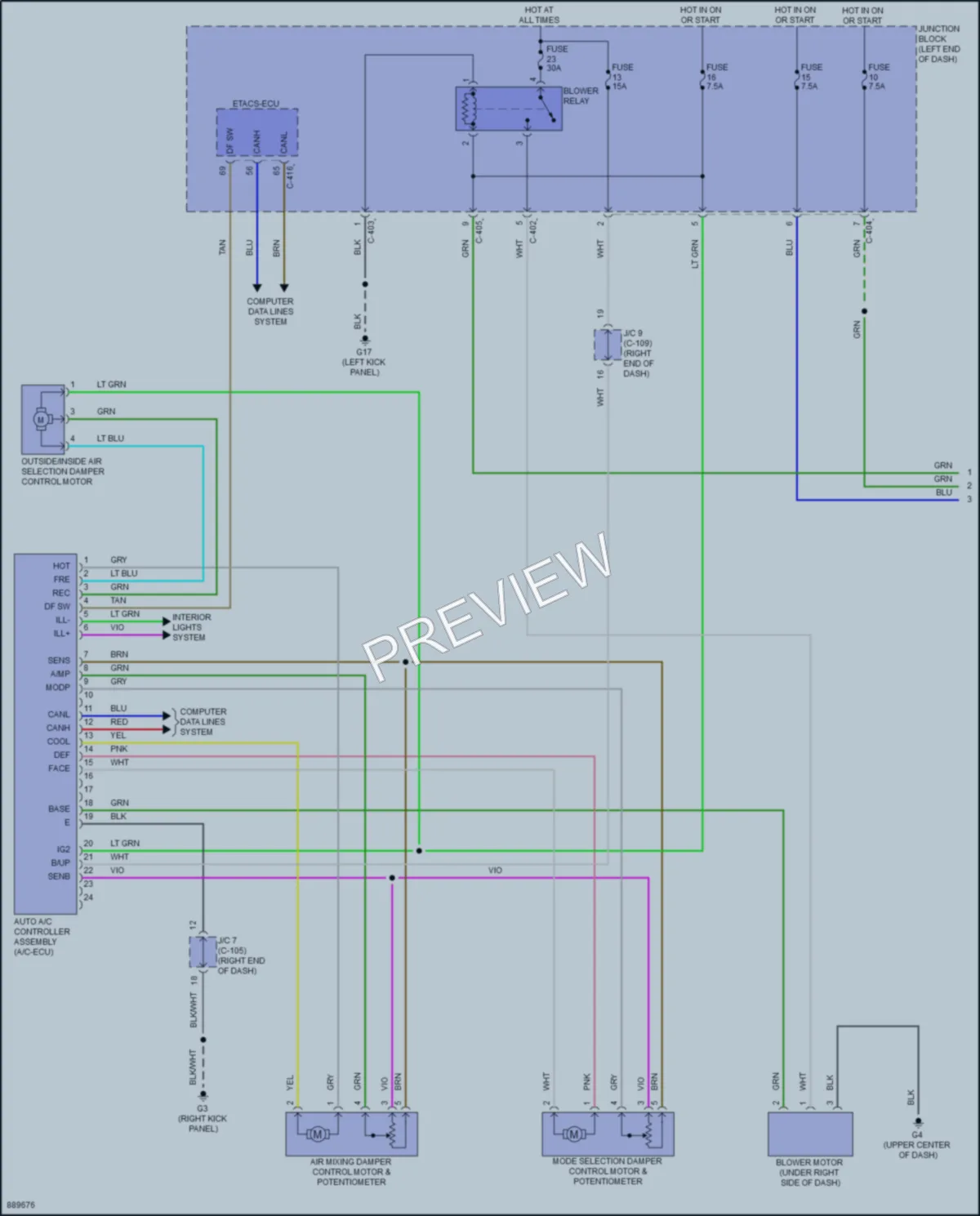 2022 Mitsubishi MirageG4 Air Conditioning wiring diagram preview