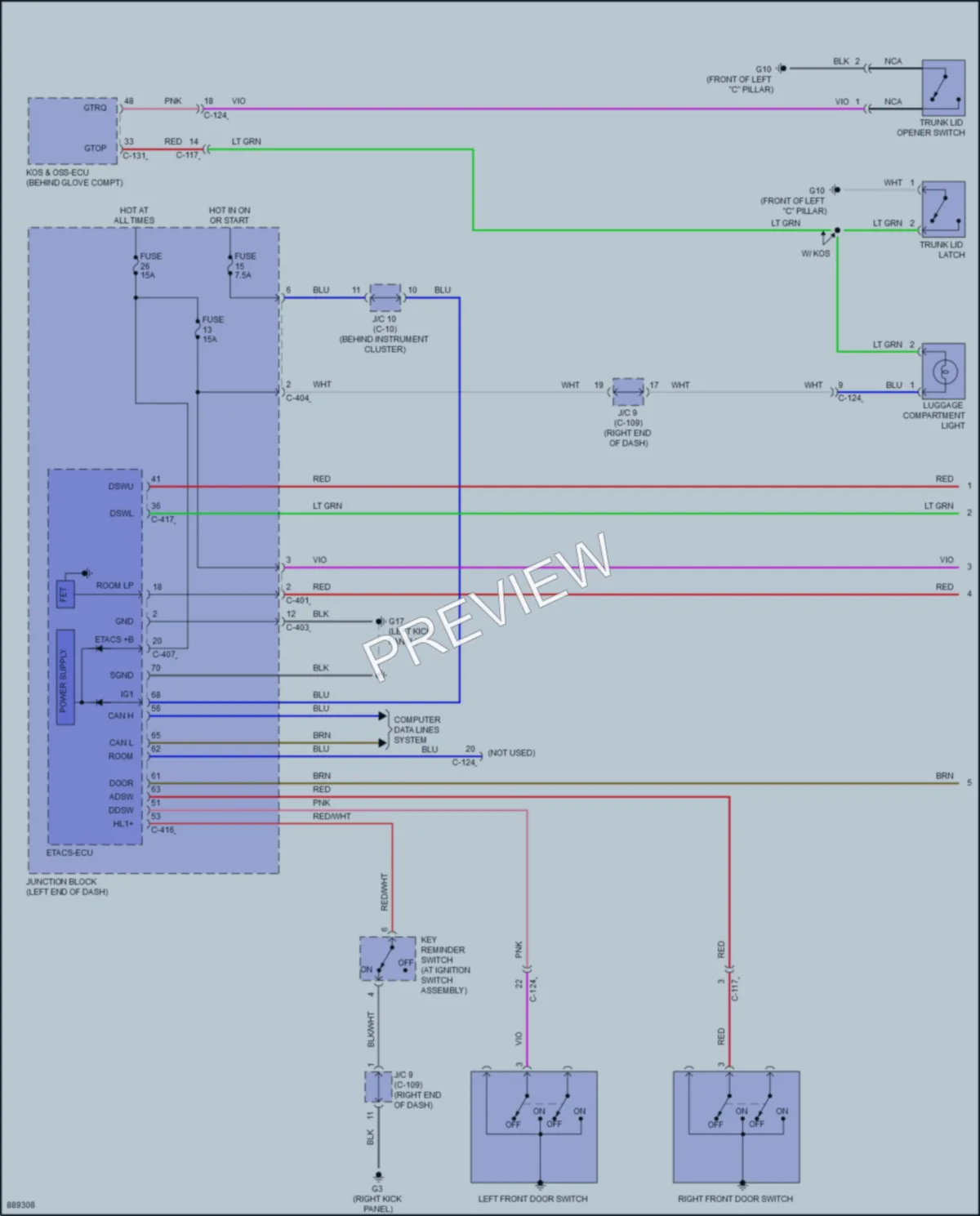 2022 Mitsubishi MirageG4 Interior Lights wiring diagram preview