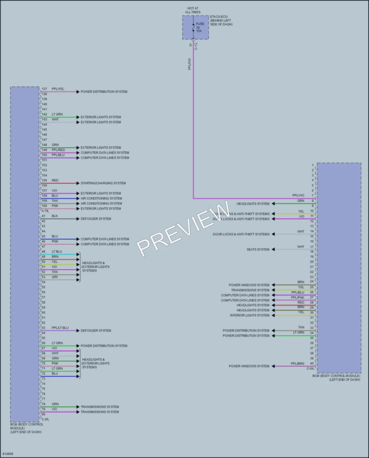 2022 Mitsubishi Outlander Body Control Modules wiring diagram preview